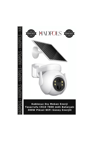 Kablosuz Dış Mekan Enerji Tasarrufu Cr10 7800 Mah Bataryalı 300w Piksel Wifi Güneş Enerjili Belirtilmemiş
