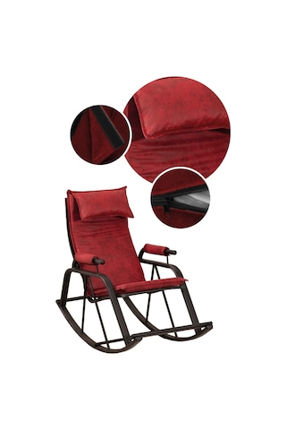 Sallanan Sandalye, Metal Ayaklı Tv Koltuğu, Sallanır Dinlenme Koltuğu, Demonte Sallanan Berjer Bordo