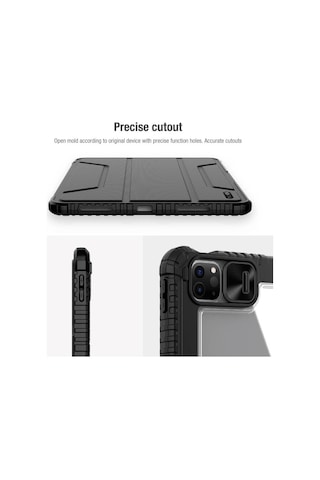 Nillkin Apple Uyumlu iPad Air 11inç 2024 Air 4/5.nesil 10.9 Kalemlikli Standlı Düşmeyedayanıklı Kılıf Arka Kapak