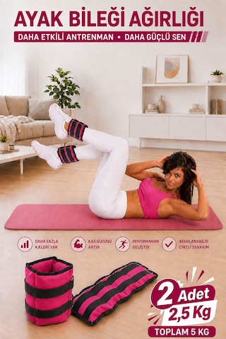 Spor Byfit 2,5 Kg x 2 Adet Pembe El veya Ayak Bileği Ağırlığı Pembe