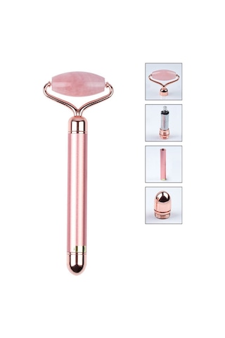 Leezsing Güzellik Barı Elektrikli Yeşim Silindir Yüz Masaj Aleti 2'si 1 Arada Yüz Masaj Aletleri Cilt Bakımı Yüz Cildi Sıkılaştırma Sıkılaştırıcı-558 Çok Renkli