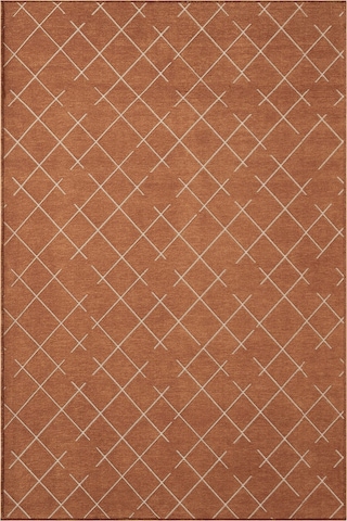 Malta Mlt01t Turuncu Dekoratif Şönil Kilim Geometrik Desen Yıkanabilir Yumuşak Kaymaz Taban Halı