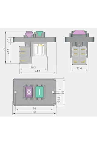 Kedu Kjd 12-14 Şalter Switch 6 Pin 250 V (442697130)