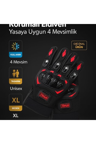 Tdgo Motosiklet Korumalı Eldiven Yasaya Uygun 4 Mevsimlik