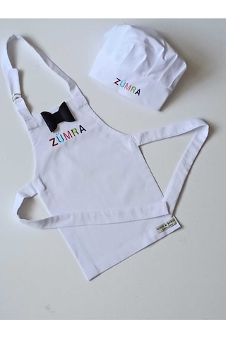 Moms And Babies Çocuk Mutfak Ve Etkinlik Önlüğü Beyaz Isimli Kişiye Özel Beyaz
