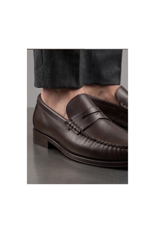 Crc Ayakkabı %100 Hakiki Deri Rugan Erkek Loafer - El İşçiliği Premium Klasik Ayakkabı - Burgundy Patent Kahverengi