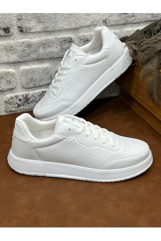 Ortopedik Büyük Numara Rahat Hafif Yumuşak Dark Step Erkek Spor Ayakkabı Beyaz