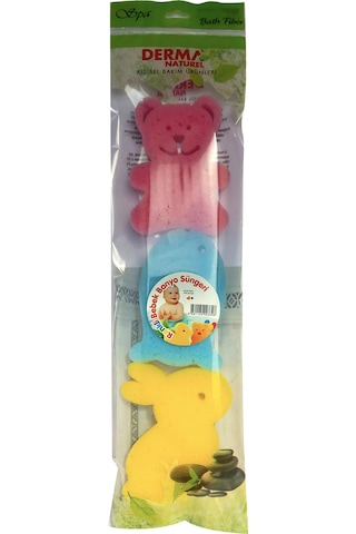 Derma Naturel 3 Lü Renkli Bebek Banyo Süngeri 6 Lı Set