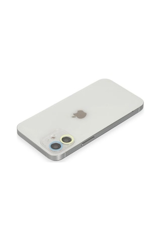 Apple iPhone Uyumlu 12 Mini Renkli Kamera Lens Koruma Cam - Sarı-mavi Çok Renkli