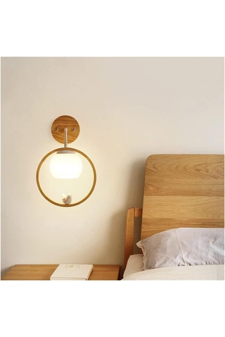 Yaratıcı Kuş Duvar Lambası Basit Yüzyıl Ortası Modern Beyaz Cam Beyaz