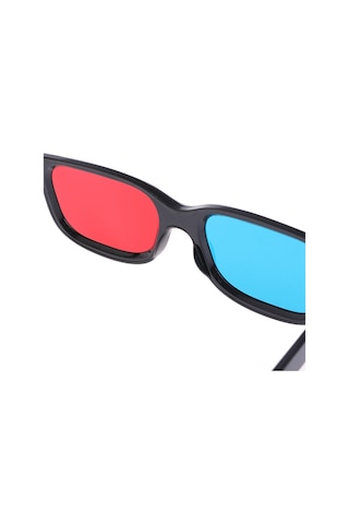 Lemestar 3d Anaglyph Gözlükler:立体 Filmler, Oyunlar, Fotoğraflar İçin Kırmızı-mavi Lensli, Hafif Ve Konforlu Siyah Kare