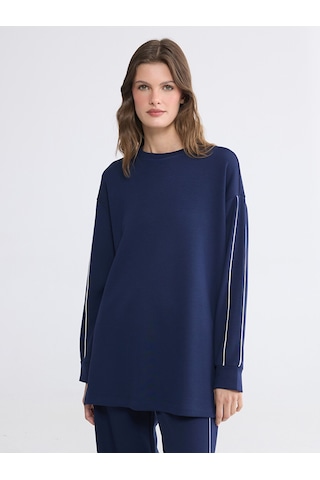 Lcw Everyday Lacivert Soft Touch Oversize Kadın Sweatshirt