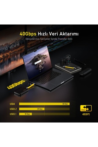 Aohi The Future 4-in-1 40gbps 8k Destekli 240w Pd 3.1 Usb4 Süper Hızlı Şarj/data Kablo, Youth 140w 3