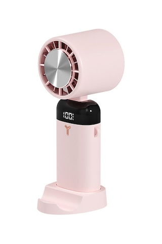 Geeksen El Tipi Soğutucu Fan - Masaüstü Uyumlu, Sessiz Çalışma, Üç Seviye Rüzgar, Usb Şarjlı, Pilli, Telefon Tutucu Fonksiyonu, Pembe 3600mah Pembe