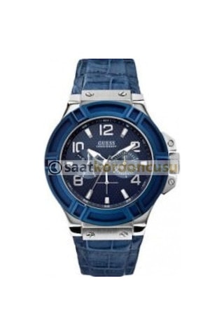 Guess Collection W0247g Uyumlu Lacivert Deri Saat Kordonu