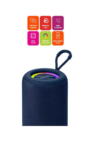 Polosmart Fs102 Kablosuz Bluetooth Rgb Aydınlatmalı Hoparlör Speaker 5w Navy