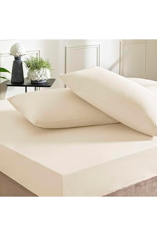 Color Dreams King Size Fitted Çarşaf Seti Ekru 0
