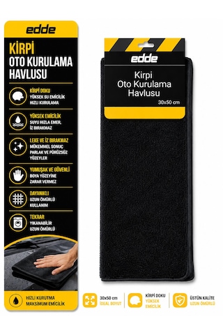 Edde Araba Araç Oto Kirpi Oto Kurulama Havlusu 30x50cm Kirpi Cam Ve Kaporta Bezi