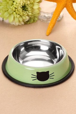 Paslanmaz Çelik Kedi Köpek Mama ve Su Kabı 180 ML