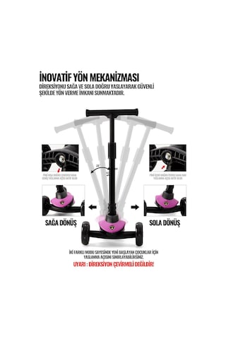 Işıklı Scooter Mor Renksiz
