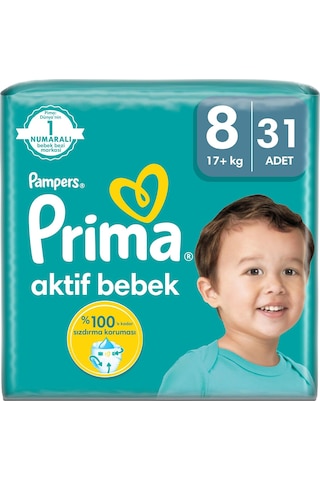 Prima Bebek Bezi Beden:8 17+kg Xxx Large 93 Adet 8 Numara