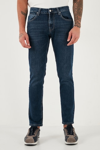 Buratti Pamuklu Regular Fit Normal Bel Boru Paça Jeans Erkek Kot Pantolon 2211C35Parma Mavi