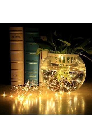 Yılbaşı Pilli Işık Süsü Led Lamba Dekorasyon Aydınlatma 20 Led Sarı