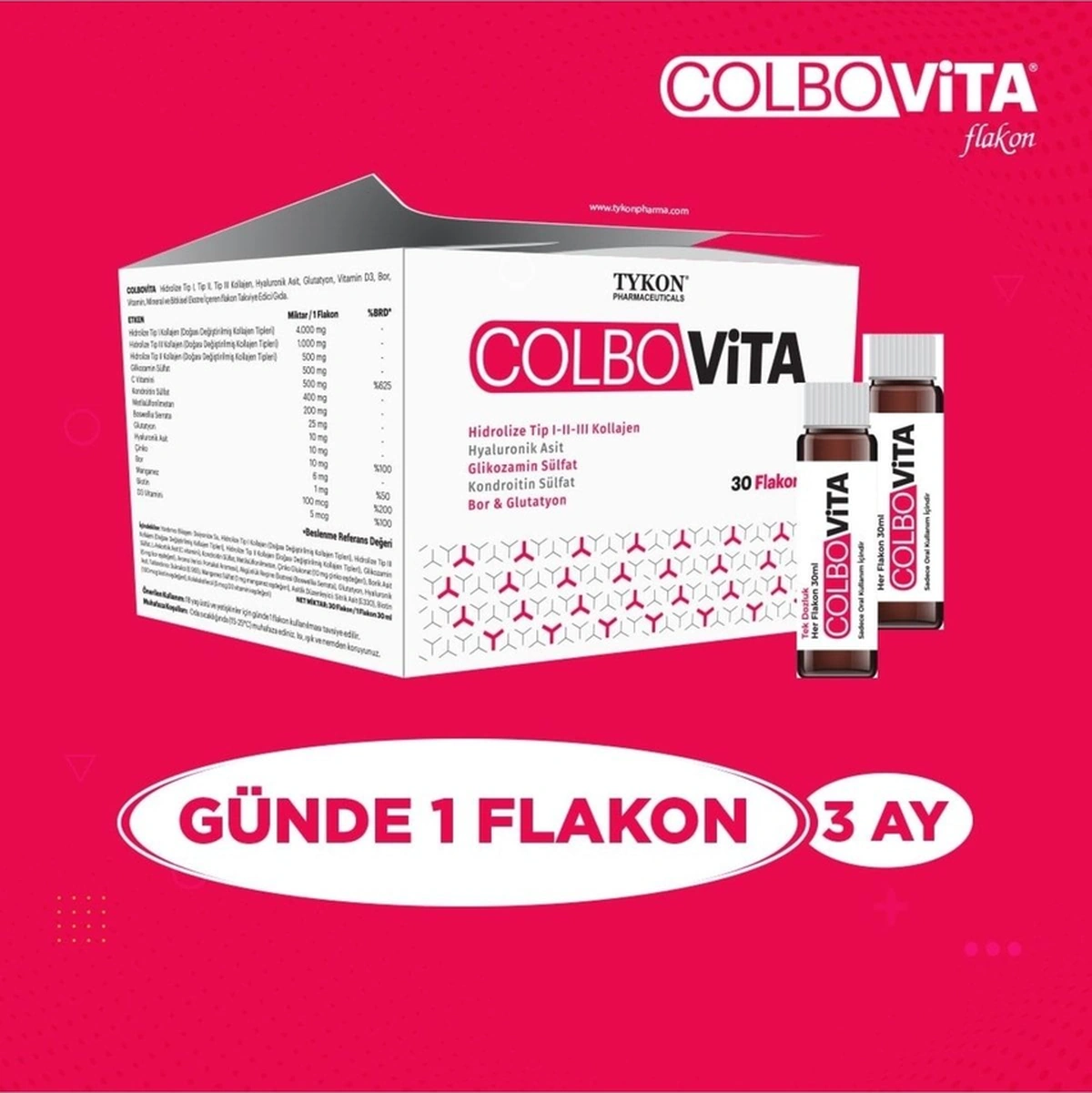 Tycon Colbovita Hidrolize Tip I-ıı-ııı Kollajen Ve Bor 30 Ml X 30 Flakon