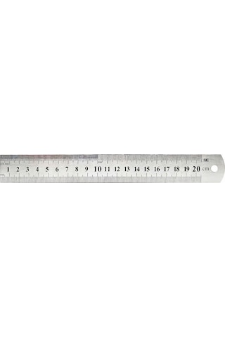 Çelik Cetvel 20cm Gri