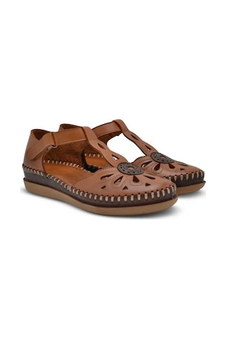 Venüs Kadın Comfort Deri Sandalet Siyah Taba 18793505y