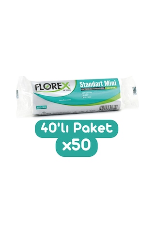 Florex Standart Mini Boy Çöp Torbası 44x45 Cm 40'lı Rulo Beyaz 50 Rulo (2000 Adet 1 Koli)