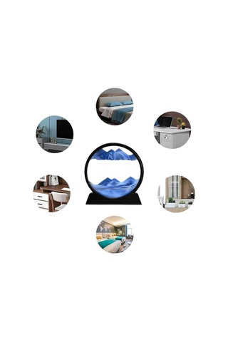 7 Inç Mavi Orta Boy Dekoratif Yuvarlak Şık Kum Tablosu Modern Dekoratif Süs 95488661