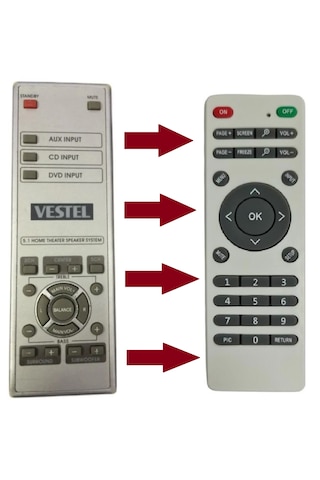 Speeduf Vestel Uyumlu Slim Towers-10 Ses Sistemi Kumandası