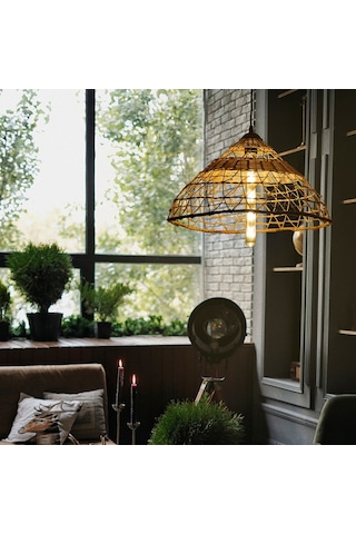 Muz Lifi Işlemeli Doğal Rattan Sarkıt: Soul 45Cm