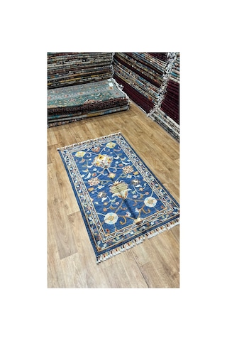 El Dokuma Afghan Halısı Lacivert