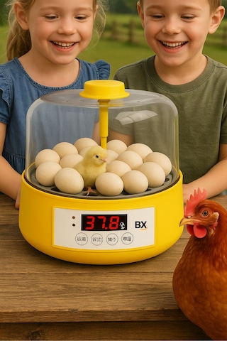 Tam Otomatik Ev Tipi Kuluçka Makinesi Isı Ve Nem Ayarlı Gün Sayaçlı