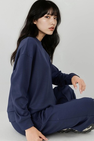 Hiccup Modal Dokunuşlu Basic Sweatshirt Lacivert