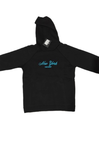 Kadın Kapşonlu Nakışlı Siyah Sweatshirt Siyah