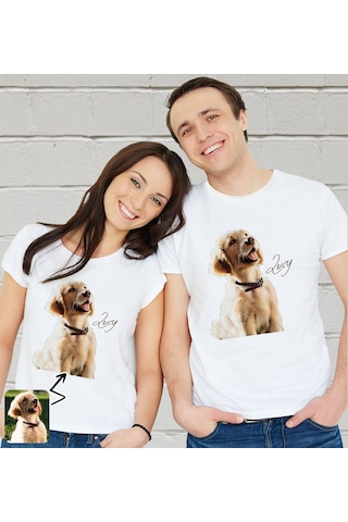 Bk Gift Kişiye Özel Evcil Hayvan Tasarımlı Beyaz Tişört-8, Sevgiliye Hediye, Arkadaşa Hediye, Trend T-shirt Kobitmeyencom33937 Bk Gift