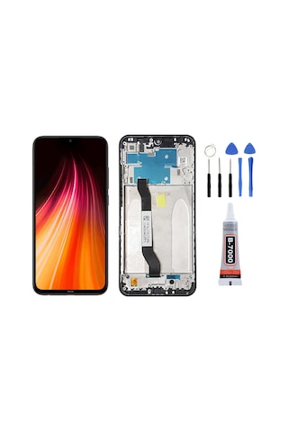 Xiaomi Redmi Note 8 Çıtalı Siyah Lcd Ekran Dokunmatik Tamir Seti Yapıştırcı Set Yedcom
