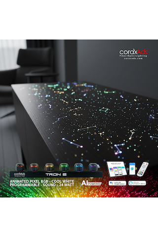 Tv Arkası Ünitesi Ambiyans Aydınlatma Fiber Optik Yıldız Seti - Kayan Yıldızlı Çok Renkli