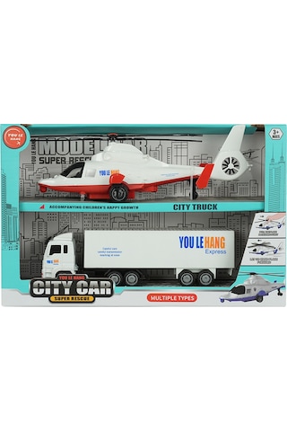 Cıty Car Helikopter Ve Kamyon 2 Li Araç Seti Beyaz Kamyon