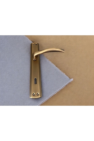 Trim Mat Antik Sarı Aynalı Oda Kapı Kolu 1 Takım Şık Ve Dayanıklı