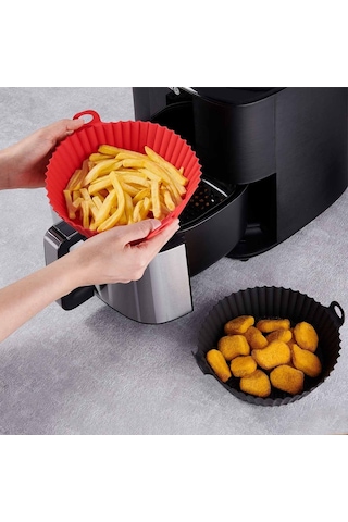 Korkmaz Airfryer Silikon Pişirme Kabı Kırmızı