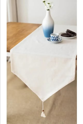Rosehan Üçgen Uçlu Organik Ham Keten Runner 40 X 150 Cm