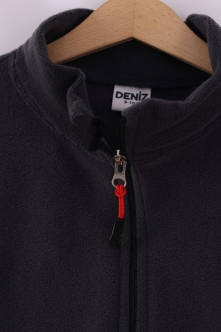 Monox Çocuk Unisex Parmak Geçmeli Polar Ceket Füme