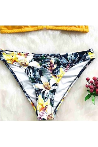 Angelsin Çiçekli Bikini Alt Çok Renkli