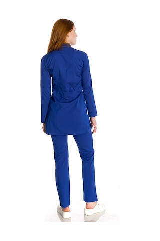 Saks Mavi Soft Likra Tesettür Takım