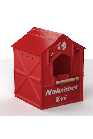 Plastik Kuş Yuvalığı Demonte 15x15x20 Kırmızı