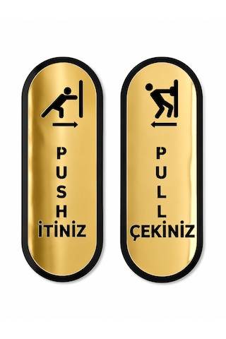 Akrilik Kapı Yönlendirmesi Çekiniz İtiniz Seti